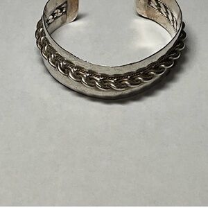Vintage Egyptian Bedouin Siwan Style Braided Rope Cuff Bracelet 900 Silver